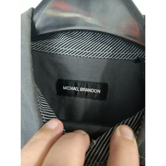 Michael Brandon Long Sleeve Grey Button Up Shirt. Size XL - Picture 5 of 12